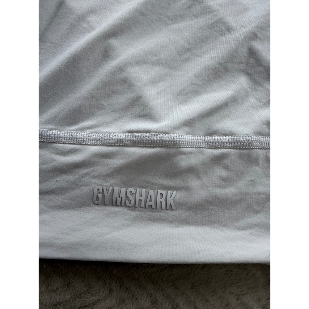 Gymshark Womens White Training Henley Crop Top Short Sleeve B9A5F Size S‎ - Picture 9 of 10